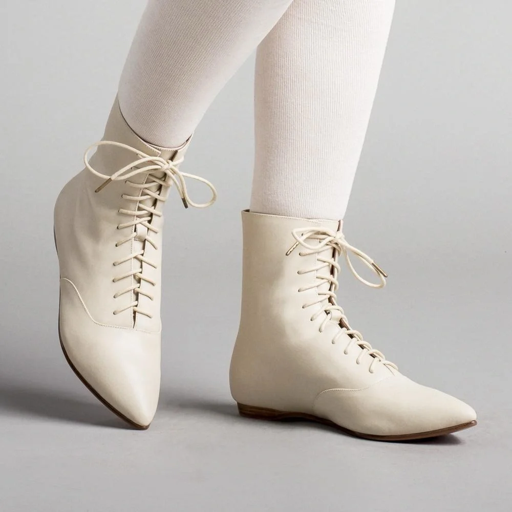 American Duchess Hartfield Regency Boots in Ivory sz: 9.5 - Picture 2 of 15